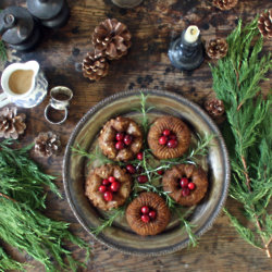 Mini Bundt Chestnut Roasts with Sage Gravy