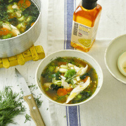 Chicken Bone Broth with Winter Vegetables