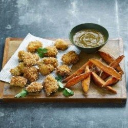 Chicken Katsu Poppers with Sweet Potato Fries