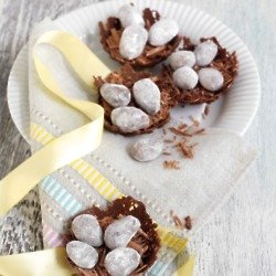 Chocolate Nests With Salted Chocolate Truffle Eggs