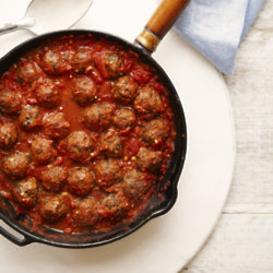 No Meat Chestnut “Meatballs” with Garlic, Parsley and Tomato Sauce