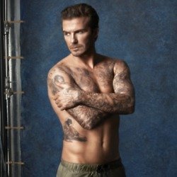 David Beckham models his swimwear collection