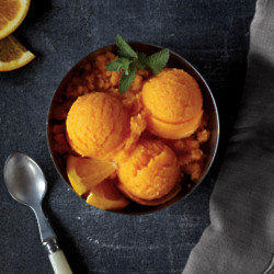 Carrot Orange Ice with Ginger and Olive Oil