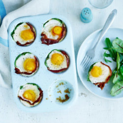 Egg, Bacon And Spinach Cups