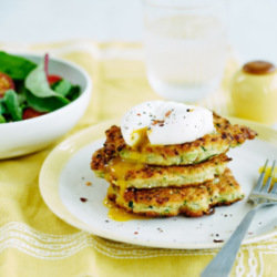 Egg-Topped Courgette Fritters