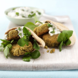 Watercress Falafel in Pitta Pockets