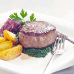 Fillet of Beef Steak with Red Onion Relish