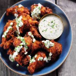 Fried Chicken Wings with Blue cheese Dip