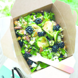 Griddled courgette and blackberry salad