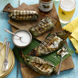 Grilled Sweet Sticky Rice And Banana Parcels