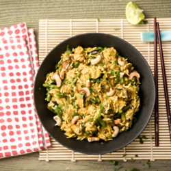 Thai Massaman Rice with Roasted Aubergine and Mushrooms