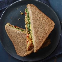 Hummus and Falafel Sandwich