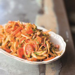 Carrot & fennel with harissa & cured lemon