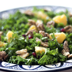 Kale, Orange And Pomegranate Salad With Orange And Mango Dressing