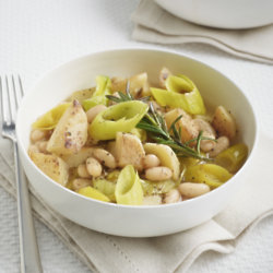 Leek and cannellini bean casserole