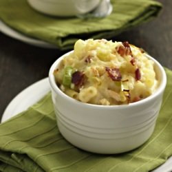 Macaroni Cheese with Crispy Leeks & Bacon