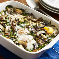 Mushroom, Spinach and Egg Breakfast Bake