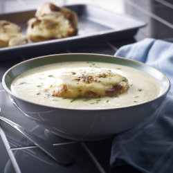 White Onion Soup with Cider and Cheddar