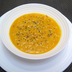 Spicy Orzo and Pumpkin Cream Soup