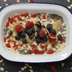 Overnight sprouted chia gluten free oats and berries