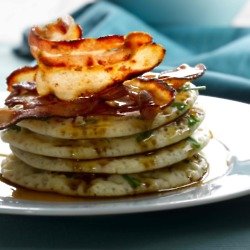 Fresh Herb Pancakes With Crispy Pancetta and Maple Syrup