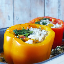 Stuffed Pepper with Cauliflower Rice and Lemon