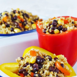 Bell Peppers Stuffed with Freekeh and Black Beans