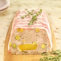 Pork, nectarine and pistachio terrine