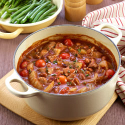 Pork & Fennel with Red Wine & Borlotti Beans Casserole