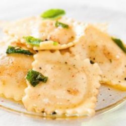 Pumpkin Ravioli with Butter and Sage