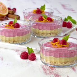 Orange and Raspberry Raw Cheesecakes