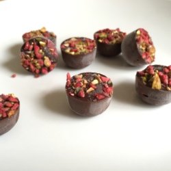 Frozen Raspberry & Pistachio Vegan Chocolates