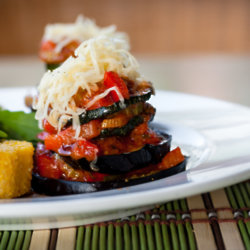 Garden Ratatouille with Crispy Rosemary Polenta