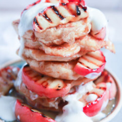 Ricotta & Cinnamon Pancakes with Griddled Pink Lady® Apples & Honey