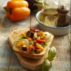 Roast Vegetables on Bruschetta