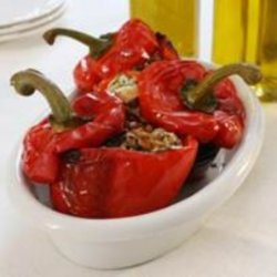 Roasted Peppers With Goat's Cheese And Pine Nuts