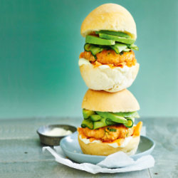 Salmon Teriyaki Burger With Wasabi Mayonnaise