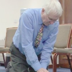 Sir Bob Russell demonstrates First Aid