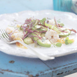 Smoked Salmon, Prawn & Avocado Salad with Horseradish Cream & Lime Vinaigrette