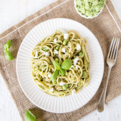 Spaghetti With Pea Pesto