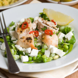 Spring Pea and Mint Salad with Chargrilled Chicken