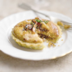 Sticky Shallot and Bacon Tart with Welsh Rarebit Topping