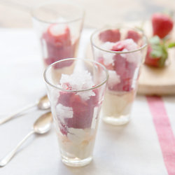 Strawberries, Elderflower Granita