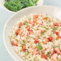 Strawberries, Pink Peppercorn and Mint Couscous