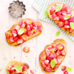 Strawberry, tomato & basil bruschetta