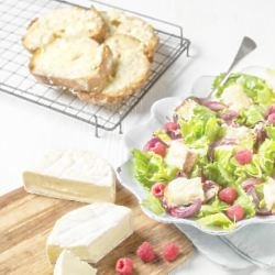 Summer Salad with Raspberries & Creamy White Toast