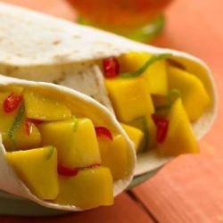 Gluten Free and vegan sweet mango fajitas