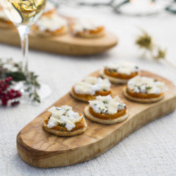 Organic mini pumpkin and ricotta tarts with spiced honey