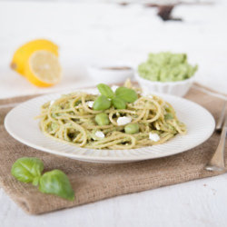 Spaghetti with Pea Pesto