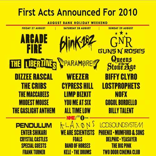 Guns n' Roses, Arcade Fire, reunited Libertines to play Reading